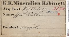 Etiketten zu Silber Gediegen (NHMW-MIN-Aw6)